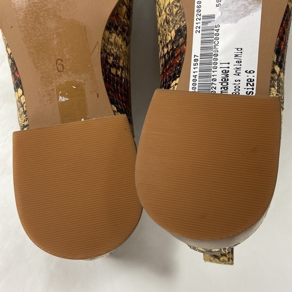 Madewell The Carina Boot in Snake Embossed Leather Ankle Chelsea Boot Booties - Picture 10 of 16